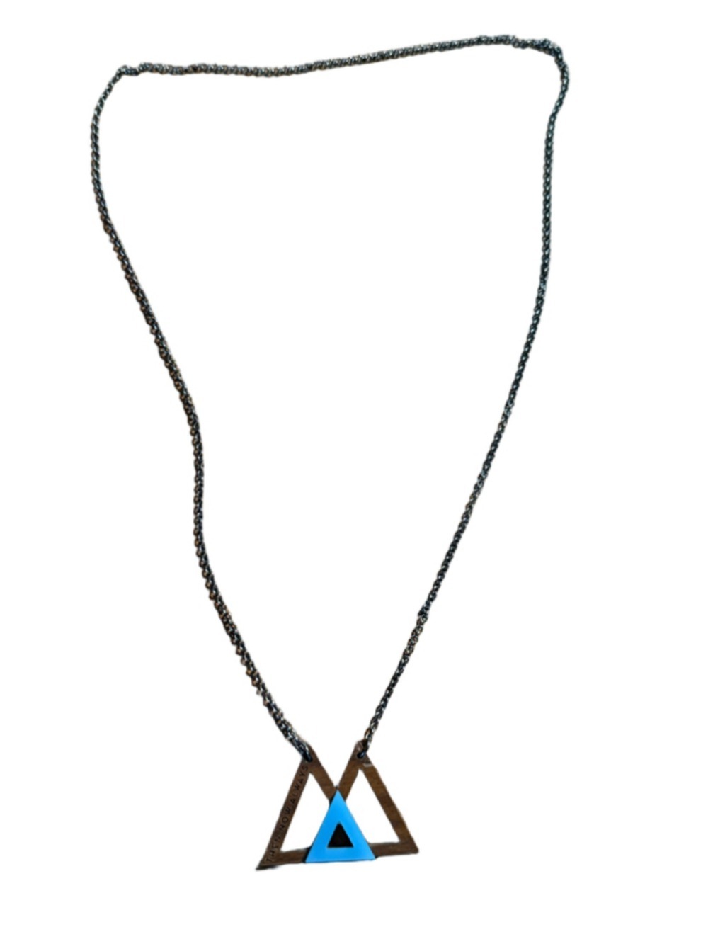 Brown and Blue Triangle Pendant Necklace